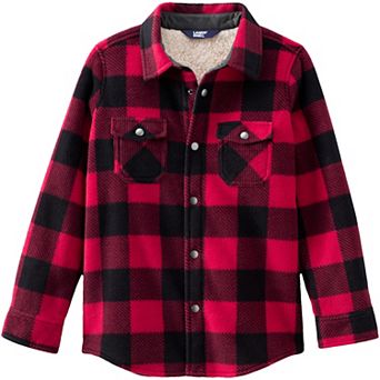Kids 4-20 Lands' End Sherpa Lined Flannel Shacket