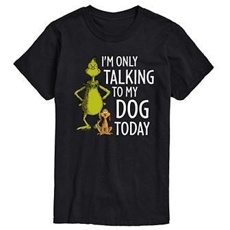 Big & Tall Dr. Seuss Grinch Talking To My Dog Today Graphic Tee