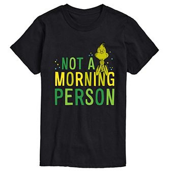 Big & Tall Dr. Seuss Grinch Not A Morning Person Graphic Tee