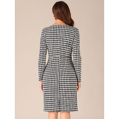 grey houndstooth dress Here We Go Houndstooth Dress main image 1