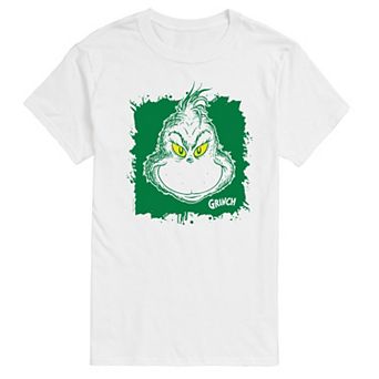Big & Tall Dr. Seuss Grinch Face Paint Splatter Graphic Tee