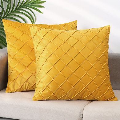 Solid Velvet Geometric Textured Decorative Pillow Covers Cushion Covers 12" X 20", 18" X 18"