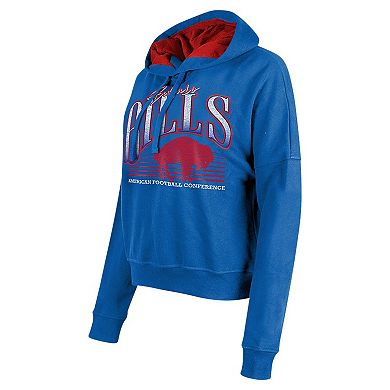 Women's New Era Royal Buffalo Bills Throwback Boxy Pullover Hoodie
