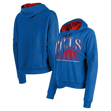 Women's New Era Royal Buffalo Bills Throwback Boxy Pullover Hoodie