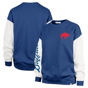 Women's '47 Royal Buffalo Bills Double Header Rise Andie Pullover Sweatshirt