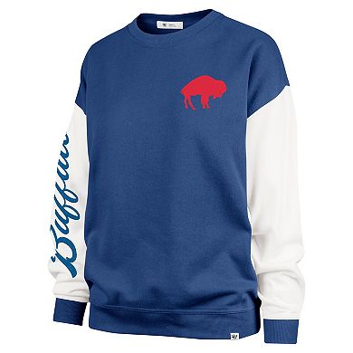 Women's '47 Royal Buffalo Bills Double Header Rise Andie Pullover Sweatshirt
