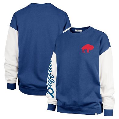 Women's '47 Royal Buffalo Bills Double Header Rise Andie Pullover Sweatshirt