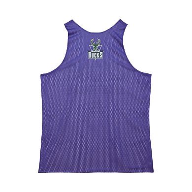 Men's Mitchell & Ness Purple/White Milwaukee Bucks Hardwood Classics Reversible Mesh Practice Jersey
