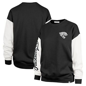 Women's '47 Black Jacksonville Jaguars Double Header Rise Andie Pullover Sweatshirt