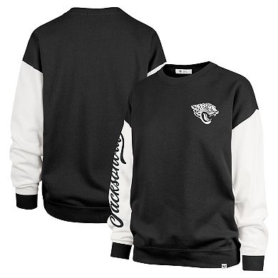 Women's '47 Black Jacksonville Jaguars Double Header Rise Andie Pullover Sweatshirt