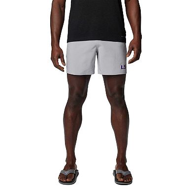 Men's Columbia Gray LSU Tigers PFG Terminal Roamer Omni-Shade Stretch Shorts