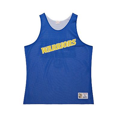 Men's Mitchell & Ness Royal/White Golden State Warriors Hardwood Classics Reversible Mesh Practice Jersey