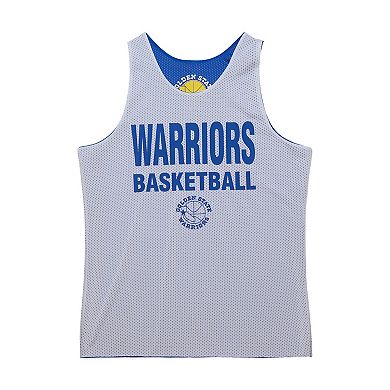 Men's Mitchell & Ness Royal/White Golden State Warriors Hardwood Classics Reversible Mesh Practice Jersey
