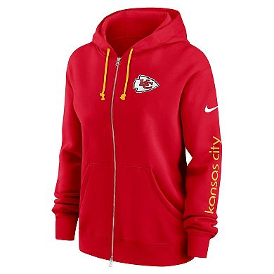 Women's Nike Red Kansas City Chiefs Plus Size Phoenix Full-Zip Hoodie