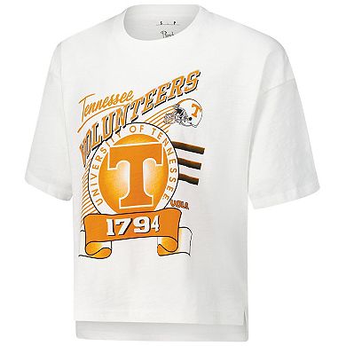 Women's Pressbox White Tennessee Volunteers Rock & Roll Slub T-Shirt