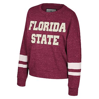 Women's Colosseum Garnet Florida State Seminoles Lost City Speckle Pullover Sweatshirt