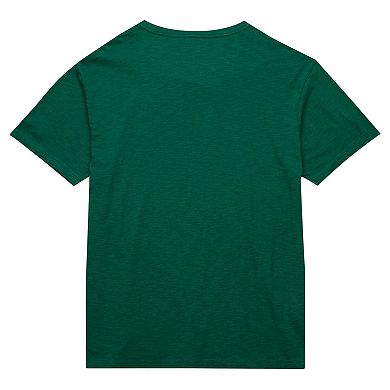 Men's Mitchell & Ness Green Milwaukee Bucks Hardwood Classics Felt Applique Slub T-Shirt