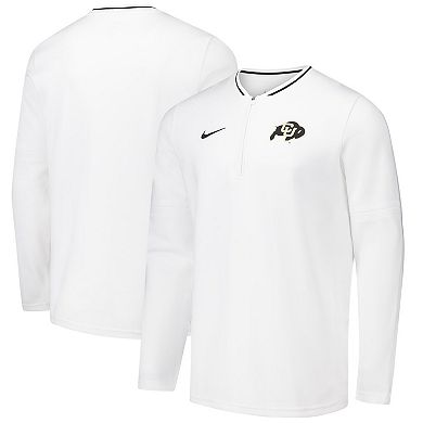 Men's Nike White Colorado Buffaloes Coaches Quarter-Zip Jacket