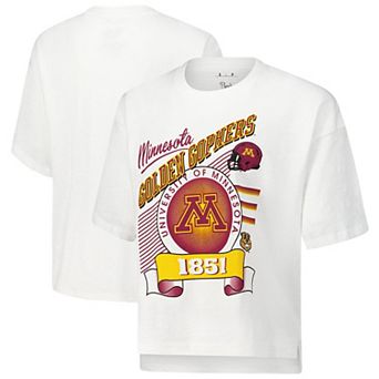 Women's Pressbox White Minnesota Golden Gophers Rock & Roll Slub��T-Shirt