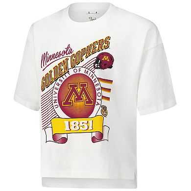 Women's Pressbox White Minnesota Golden Gophers Rock & Roll Slub T-Shirt