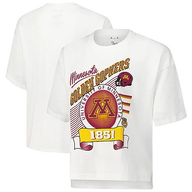 Women's Pressbox White Minnesota Golden Gophers Rock & Roll Slub T-Shirt