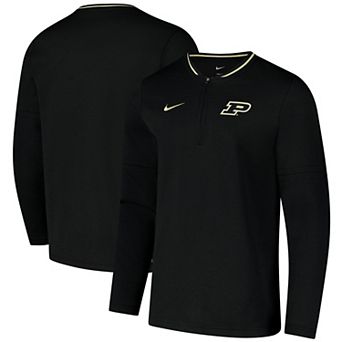 Men's Nike Black Purdue Boilermakers Coaches Quarter-Zip Jacket