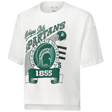 Women's Pressbox White Michigan State Spartans Rock & Roll Slub T-Shirt