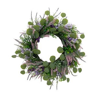 Purple Artificial Mixed Botanical Wreath