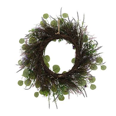 Purple Artificial Mixed Botanical Wreath