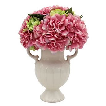 Artificial Pink Hydrangea Floral Arrangement Table Decor