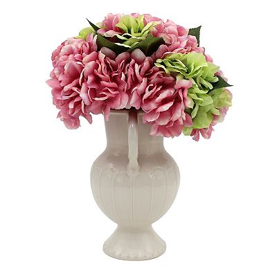 Artificial Pink Hydrangea Floral Arrangement Table Decor