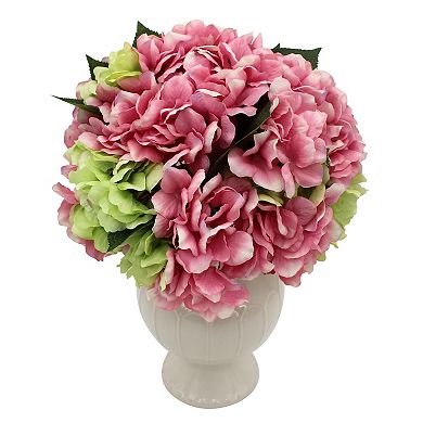 Artificial Pink Hydrangea Floral Arrangement Table Decor