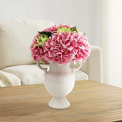 Artificial Pink Hydrangea Floral Arrangement Table Decor
