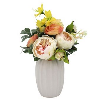 Artificial Mixed Roses Floral Arrangement Table Decor