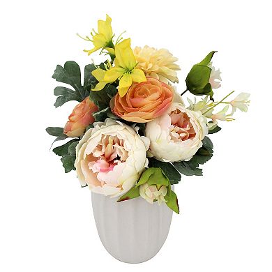 Artificial Mixed Roses Floral Arrangement Table Decor