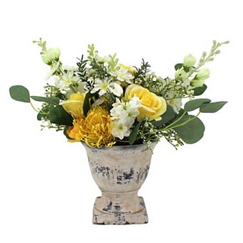 Artificial Mixed Yellow Floral Arrangement Table Decor