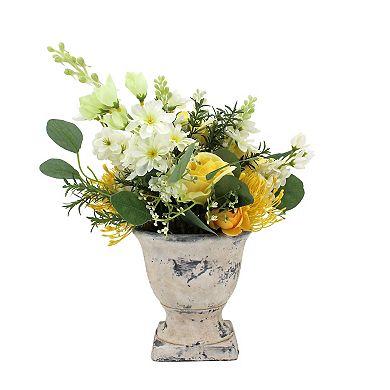 Artificial Mixed Yellow Floral Arrangement Table Decor
