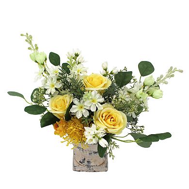 Artificial Mixed Yellow Floral Arrangement Table Decor