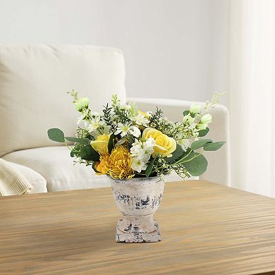 Artificial Mixed Yellow Floral Arrangement Table Decor