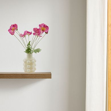 Artificial Pink Poppy Arrangement in Bubble Vase Floor Décor