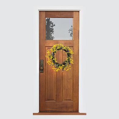 Forsythia & Daisy Artificial Wreath