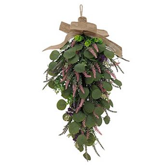 Purple Mixed Artificial Botanical Teardrop