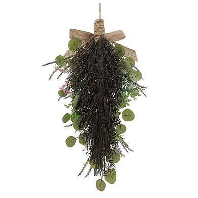 Purple Mixed Artificial Botanical Teardrop