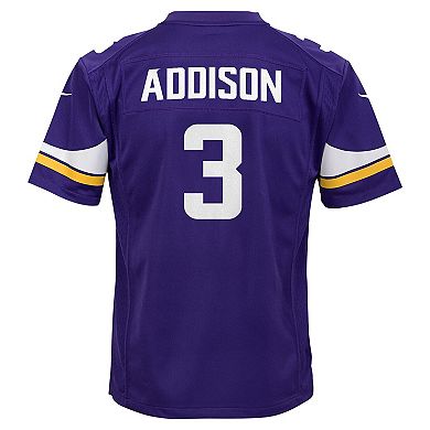 Youth Nike Jordan Addison Purple Minnesota Vikings Team Player Game Jersey