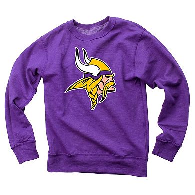 Youth Wes & Willy Purple Minnesota Vikings Reversible Fleece Pullover Sweatshirt