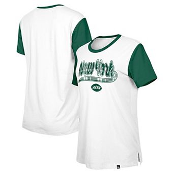 Women's New Era White/Green New York Jets 3rd Down T-Shirt