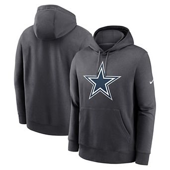 Men's Nike Charcoal Dallas Cowboys Fan Gear Club Logo Pullover Hoodie