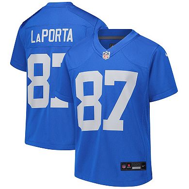 Youth Nike Sam LaPorta Blue Detroit Lions Alternate Game Jersey