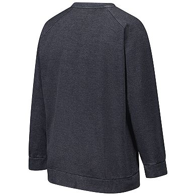 Women's Fanatics Charcoal Pittsburgh Steelers Acid Wash Raglan Pullover Sweatshirt