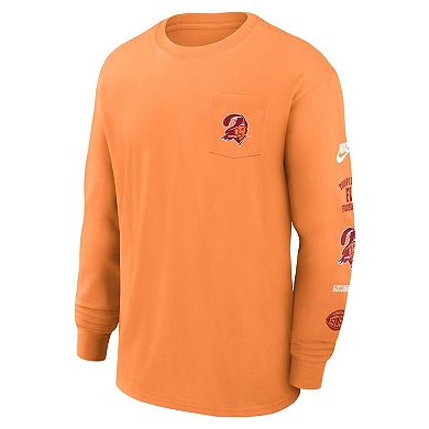 Men's Nike Orange Tampa Bay Buccaneers Rewind Heavy Max 90 Pocket Long Sleeve T-Shirt